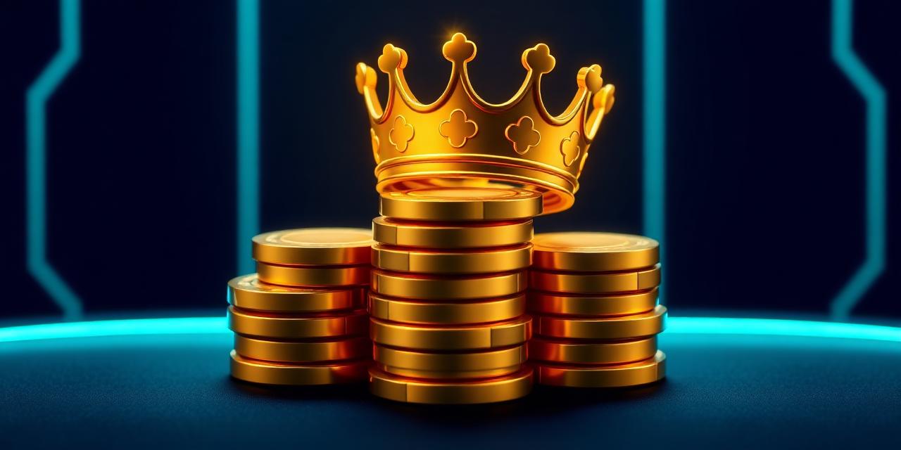 Gouden casino chips met een kroon, symbool voor VIP behandeling